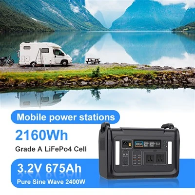 نیروگاه خورشیدی اضطراری در فضای باز 2400W باتری لیتیوم قابل حمل 2160WH